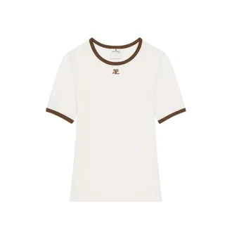 Courr&egrave;ges Logo-patch Contrast-trim T-shirt