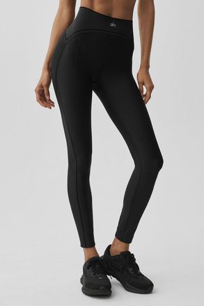 Alo | Airlift High-Waist Top-Notch Legging in Black, Size: Medium