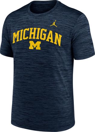 Nike Jordan Michigan Primetime Arch Logo Velocity Nike Mens Dri-FIT College T-Shirt in Blue | NKPQ41SMWN-VFM