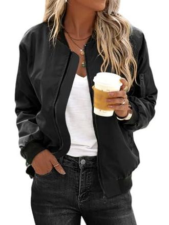 Veste Bomber Femme Vintage Minetom - Style Hip Hop, Unisexe, Zippée Pour Look Streetwear