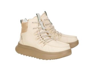 Hey Dude Wendy Peak Apres Coated Twill Womens Boots Ivory : 11 M, Leather