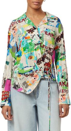 Scotch & Soda x Basquiat Print Wrap Shirt in Basquiat Unbreakable at Nordstrom, Size 10 Us