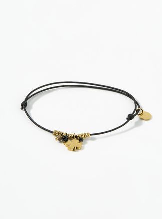 Simons Womens Bead and clover cord bracelet