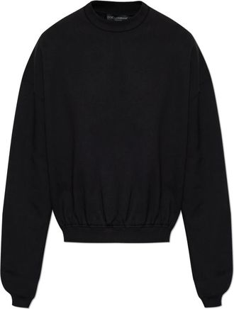 Dolce & Gabbana Sweatshirts, male, Black, Size: S Cotton sweatshirt