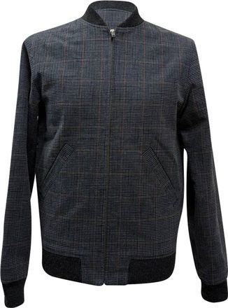 A.P.C. A. P.C. x Louis W. Plaid Zipped Bomber Jacket in Black Cotton