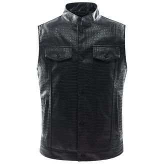 Generic Cowboy Waistcoat Men Black | Mens Waistcoats Uk Casual Travel Gilet Single Breasted Denim Waistcoat Gothic Style Steam Punk Motorbike Waistcoat Sport 