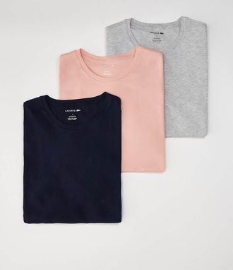 Lacoste Confezione da 3 T-shirt blu navy grigio e rosa-Multicolore
