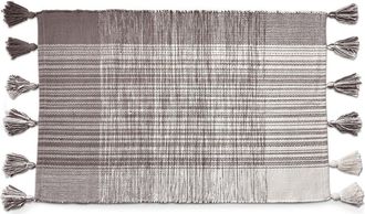 Tag Tag Tassel Plaid Doormat Stylish Home Entryway Rug in Gray at Nordstrom, Size Medium