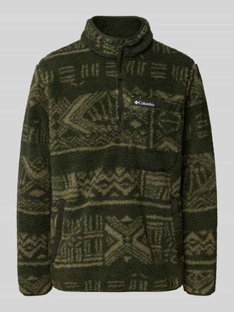 Columbia Sweatshirt aus Teddyfell in Oliv, Gr&ouml;&szlig;e M