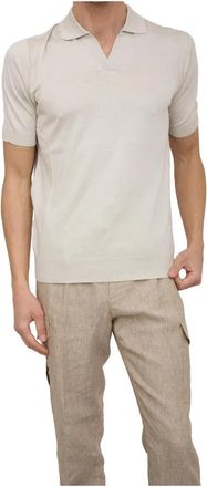 PESERICO Klassiek Polo Shirt voor Mannen - Heren - Polos - Beige - XL - Katoen - Tops