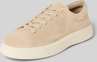 Copenhagen Sneaker aus echtem Leder mit Logo-Detail in Sand, Gr&ouml;&szlig;e 40