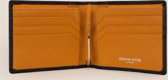 Oswin Hyde Mens Sloane Tan Money Clip Wallet - Orange