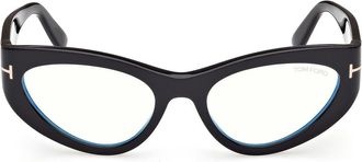 Tom Ford 55mm Cat Eye Optical Glasses in Shiny Black at Nordstrom