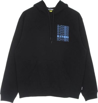 Iuter Zwarte hoodie met rugprint - Heren - Hoodies - Zwart - XS - Katoen - Hoodies & sweatvesten
