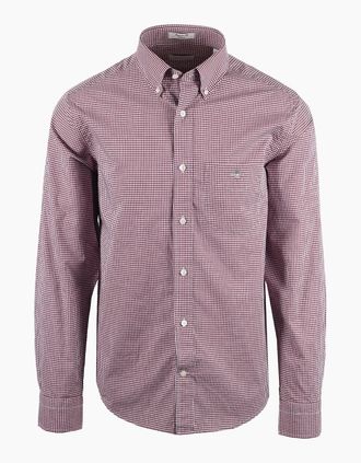 GANT Mens GANT REG CLASSIC POPLIN GINGHAM SHIRT DEEP GRAPE WINE - Purple - Size: 40
