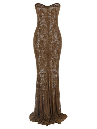 Norma Kamali Womens Bicolor Polyamide Long Dress