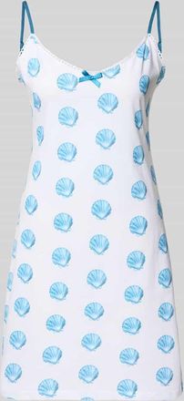 Louis & Louisa Knielanges Nachthemd mit Spaghettitr&auml;gern in Blau, Gr&ouml;&szlig;e XXL