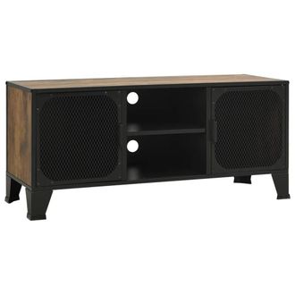 Berkfield Home TV Cabinet Rustic Brown 105x36x47 cm Metal & MDF | Size: 105 x 36 x 47 cm