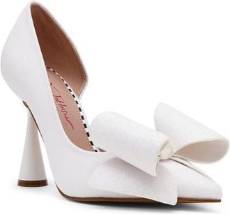 Betsey Johnson Kyliee Half dOrsay Pointed Toe Pump in White at Nordstrom, Size 6.5