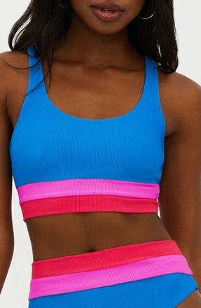 Beach Riot Mackenzine Colorblock Bikini Top in Orchid Colorblock at Nordstrom Rack, Size Small