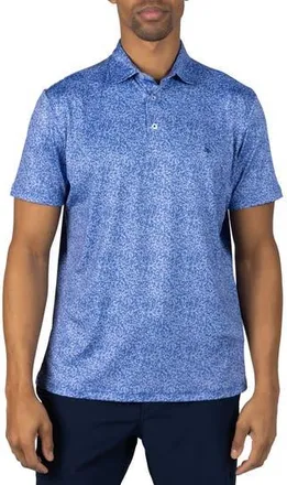 Tailorbyrd Abstract Maze Print Performance Polo in Denim at Nordstrom Rack, Size Xx-Large