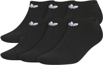 adidas 6-Pack Trefoil 2.0 No-Show Socks in Black/White at Nordstrom, Size Large