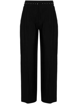 MUGLER hook-eye wide trousers - Black