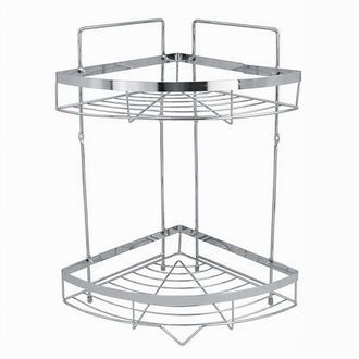 Trade Shop Trade Shop - Mensola Angolare Cromata Per Doccia A 2 Ripiani Piani Organizer Per Bagno 59256