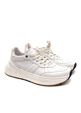 Bottega Veneta White Leather Speedster Trainers Size 37