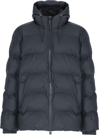 Rains Alta Puffer Blue Quilted Hooded Down Jacket