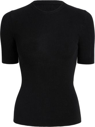 Khaite Celina T-shirt met ronde hals en korte mouwen - Zwart