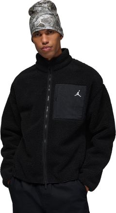 Nike Jordan Air Jordan Flight Mountainside Faux Fur Jacket Black White HV0778-010
