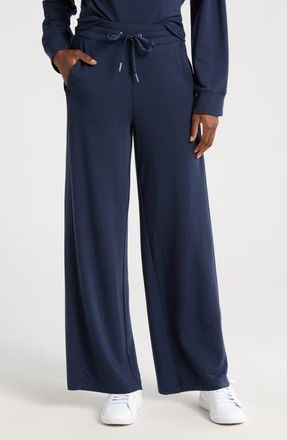 Travis Mathew Cloud French Terry Wide Leg Pants in Navy Blazer at Nordstrom, Size Large