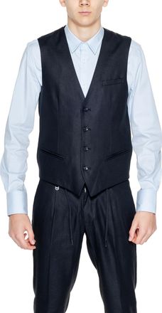 Antony Morato Mens Boy Formal Suit Vest - Dark Blue Linen - Size EU 48 (Mens)
