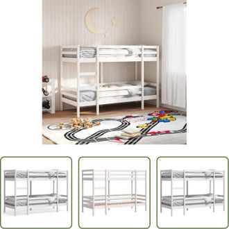vidaXL vidaXL Letto a castello per stanze piccole - Letto a Castello Bianco 75x190 cm in Legno Massello di Pino