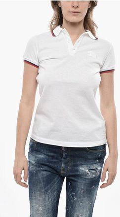 Dsquared2 Cotton Piqu&eacute; Polo with Striped Trim size S