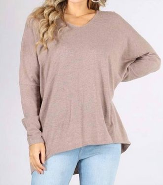 BLVD Supply Taylor Oversized Dolman Sleeve Top In Mocha