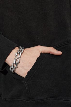 Off-white Brass Bracelet, Mens, Silver
