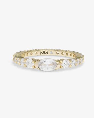 Melinda Maria Womens Maven Ring In Gold White Diamondettes