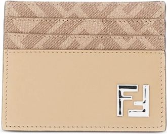 Fendi Portacarte con placca logo - Toni neutri