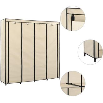 vidaXL Guardaroba con 4 Scomparti Crema 175x45x170 cm - Vidaxl