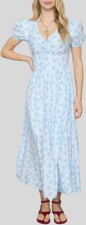 Blu Pepper Floral Print Midi Dress in Blue Multi at Nordstrom, Size Medium