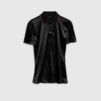 Gucci Stretch Satin Jersey Polo Shirt, Size XXL, Black, Ready-to-wear