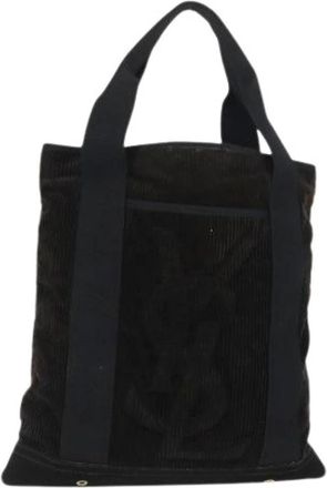 Saint Laurent Pre-owned Tote Bags, female, Blue, Size: ONE SIZE Pre-owned Corduroy Tote Bag