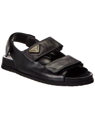 Prada Logo Leather Sandal