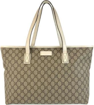 Gucci Pre-owned Tote Bags, female, Beige, Size: ONE SIZE Pre-owned Canvas gucci-bags