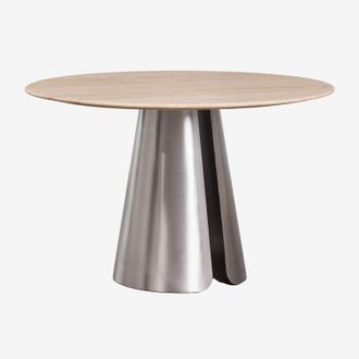 Sklum Mesa De Comedor Redonda &Oslash;120 Cm En Acero Inoxidable Baelor Sklum