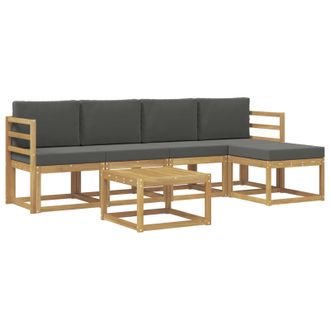 vidaXL Conjunto De Sof&aacute;s De Exterior 6 Pcs Blanco Y Antracita Vidaxl
