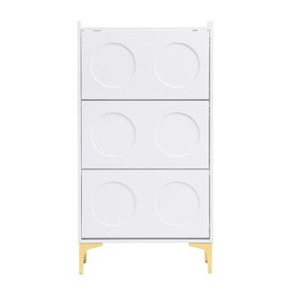 Urban Meuble Zapatero blanco de 3 niveles con puertas