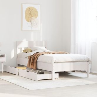 Berkfield Home Bed Frame without Mattress White 75x190 cm Small Single Solid Wood Pine